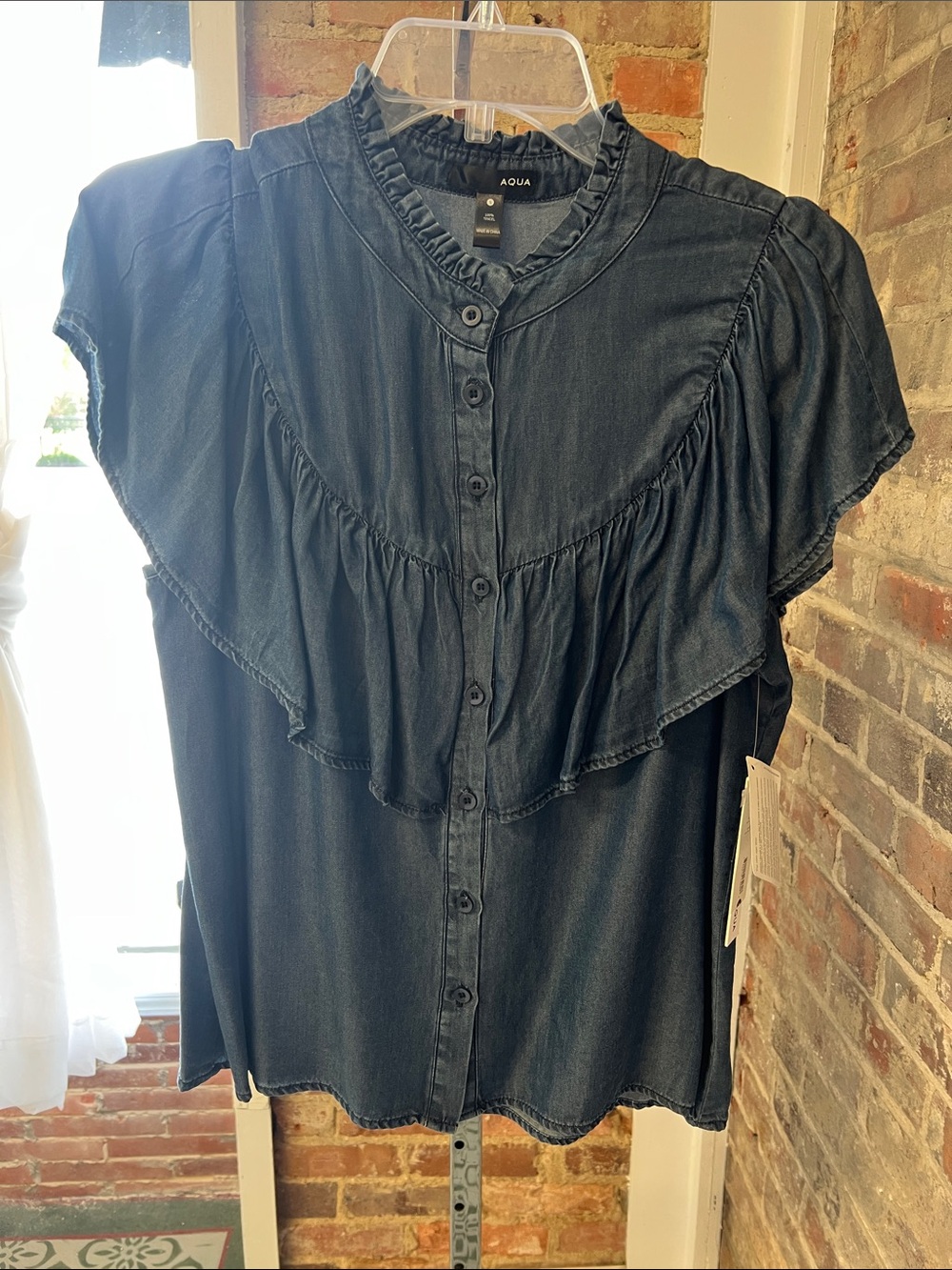 Aqua Chambray Denim Shirt